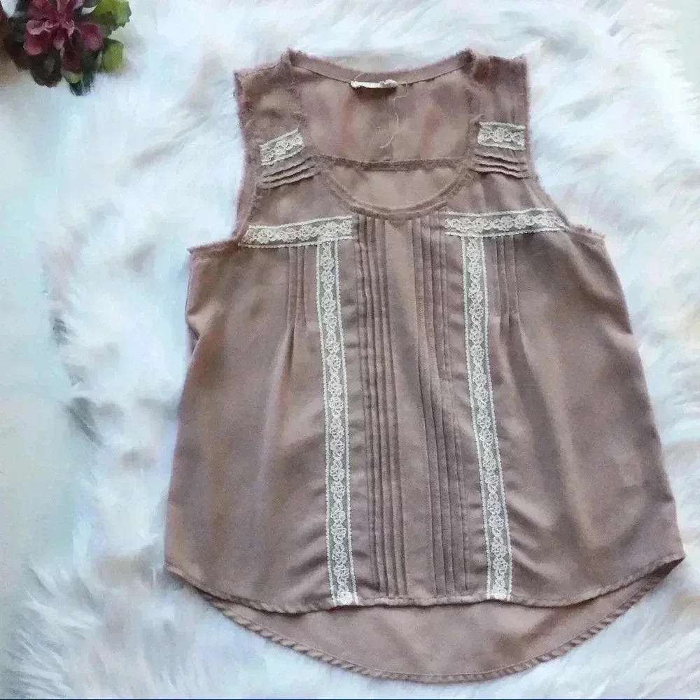 Lush Blush Tank Top with Lace Detail